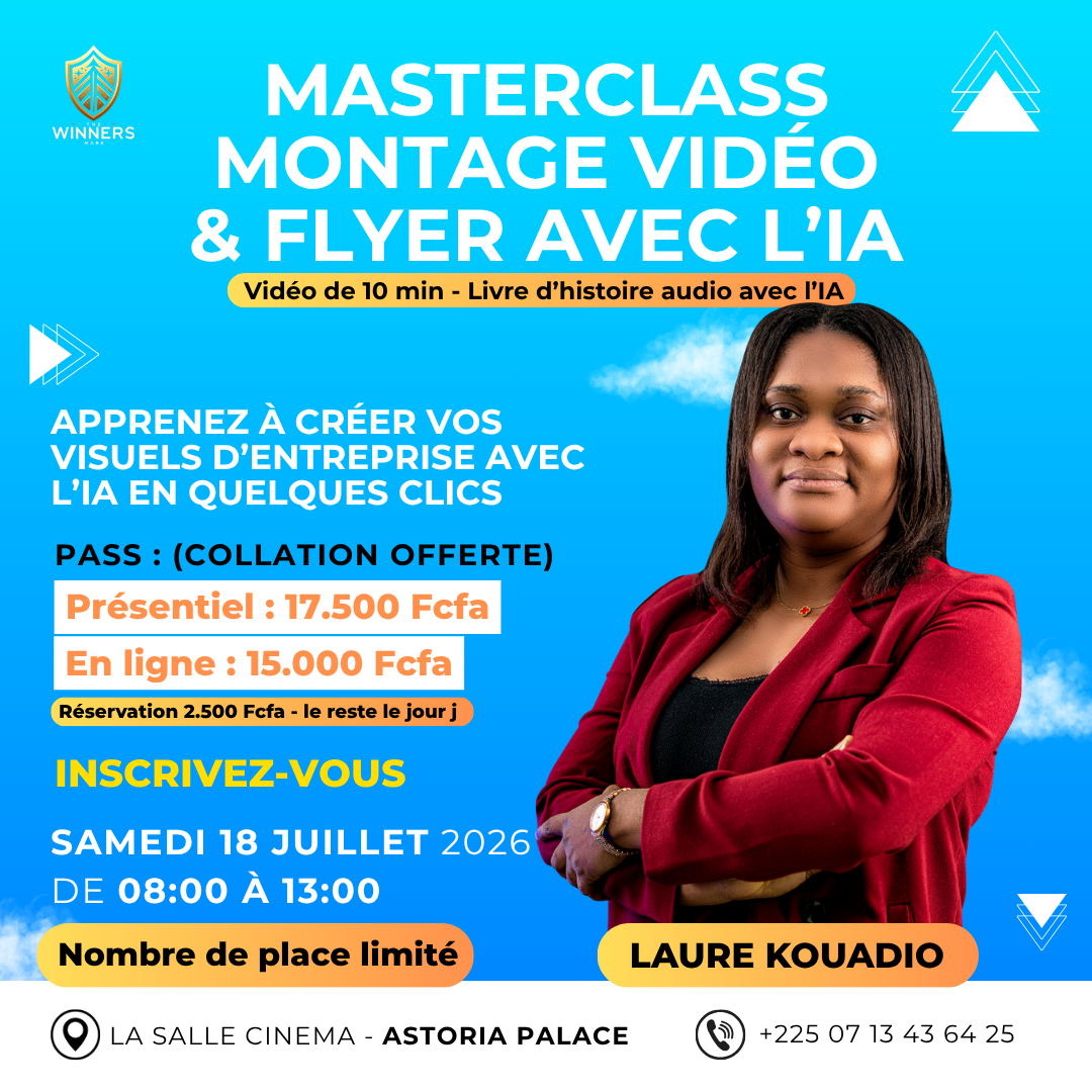 Affiche Masterclass IA Yopougon du 18 juillet 2026